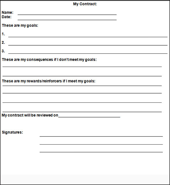 Check this out about Behavior Contract Template For Adults