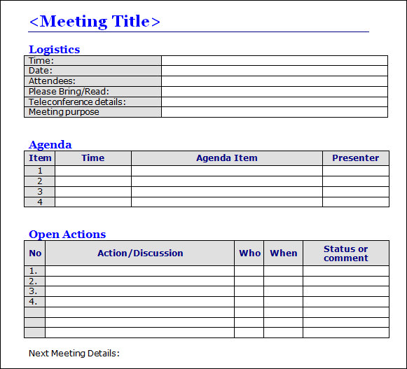 Corporate Minutes Template Word