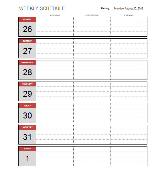 Templates For Schedule In Excel