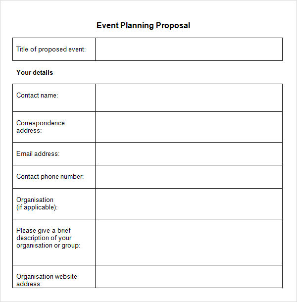 Free event planning business plan template