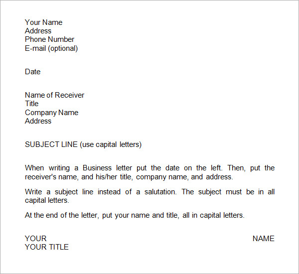 Sample Business Letter Format