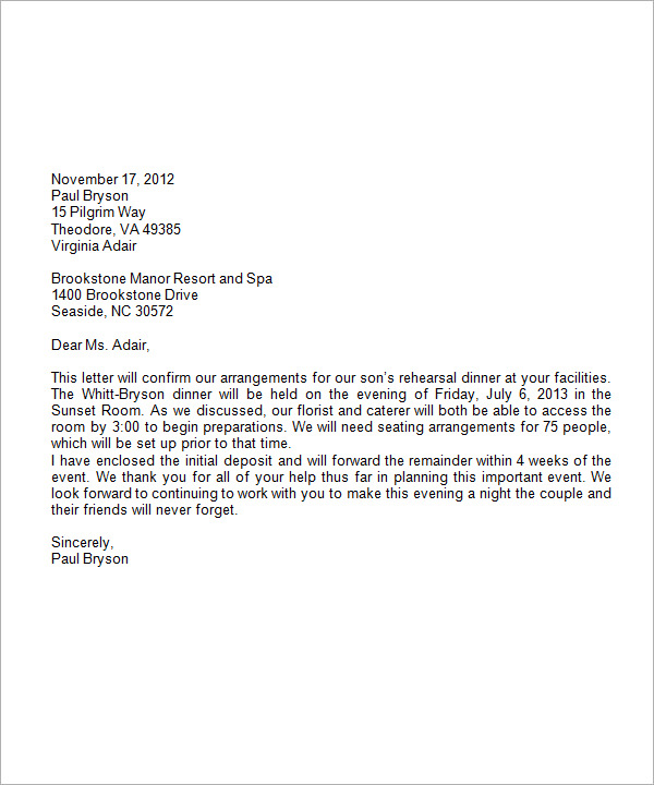 formal business letter format with letterhead