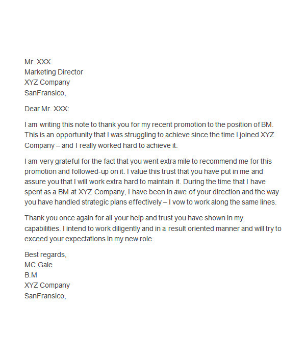 Sample Letter of Appreciation to Your Boss