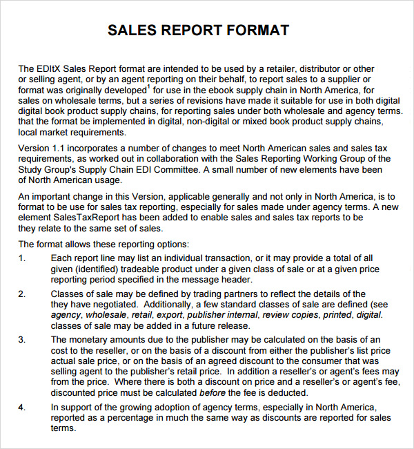 Retail Weekly Sales Report Template