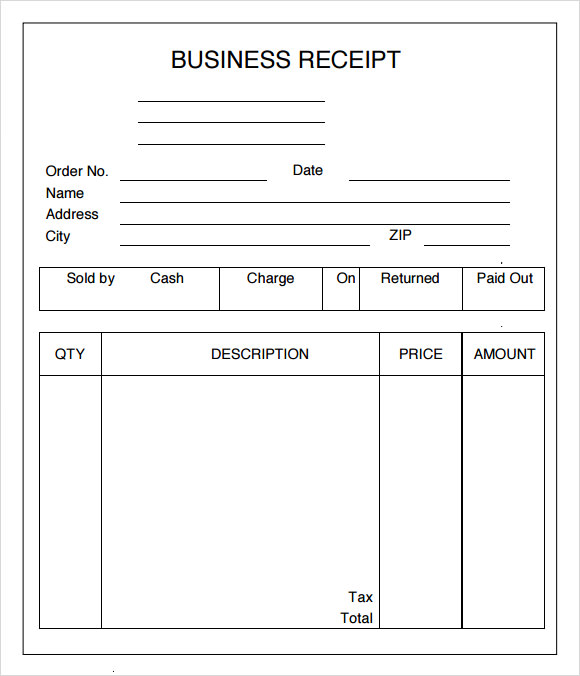 Receipt Template Word Free Download