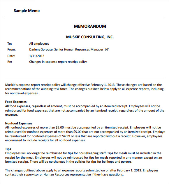 Business Memo Template - 6 Download Free Documents in PDF , Word ...