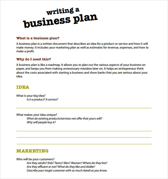 write me a business plan