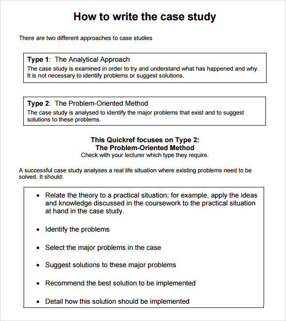 Examples of case study templates