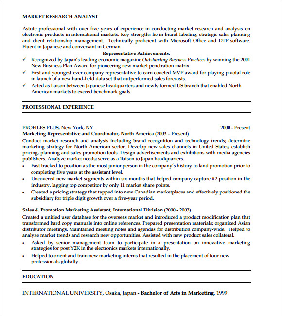 Equity research analyst resume pdf