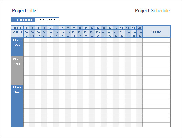 Excel Calendar Project Timeline Template