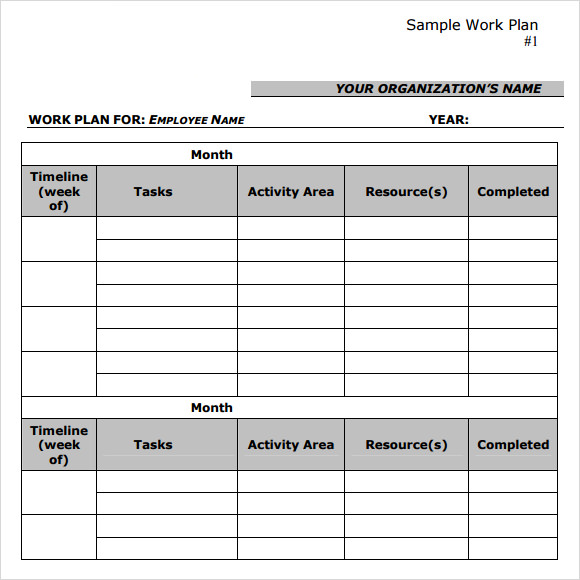 Research proposal work plan example