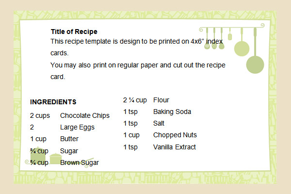 9+ Sample recipe card templates | Sample Templates